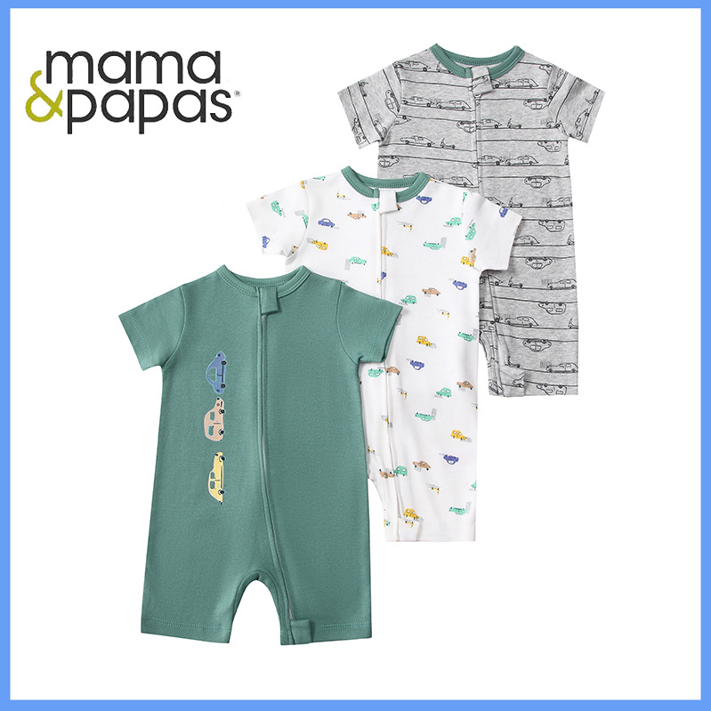Picture of Foreign trade children's clothing summer baby jumpsuit short sleeve double zipper climbing clothing newborn baby gift box for cross-border