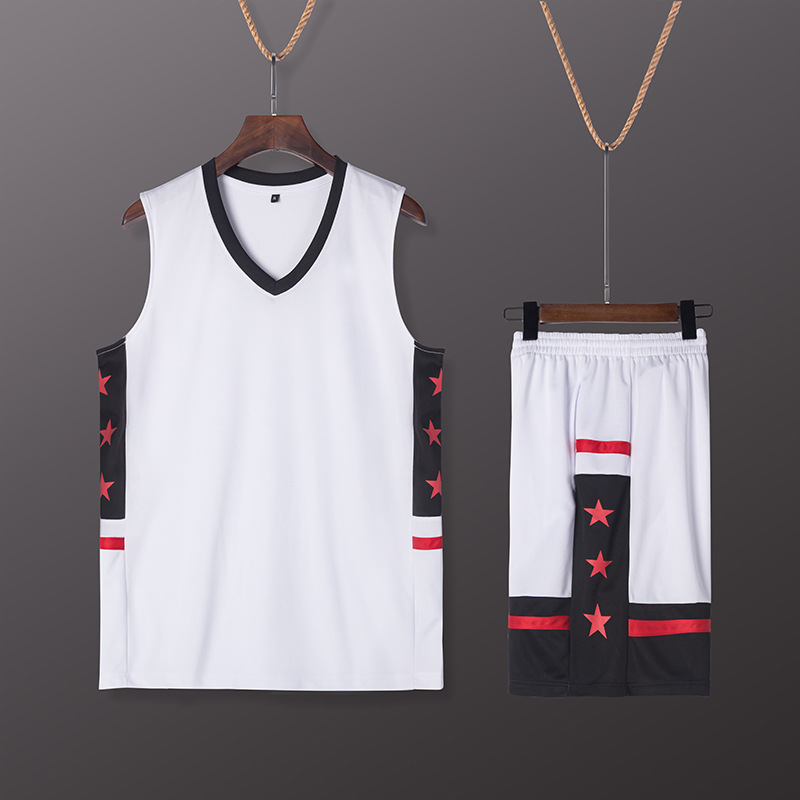 Picture of Factory wholesale basketball clothing suit custom wholesale summer jersey performance clothing V-neck breathable training sportswear suit