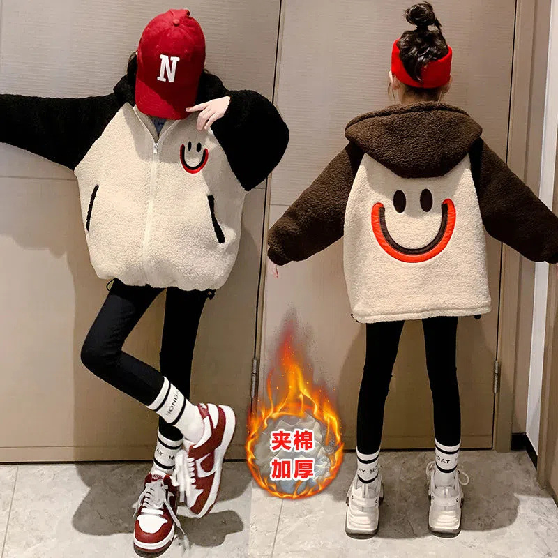 Picture of Girls' lamb wool 2023 new coat autumn and winter clothes Western style big children cotton and thickening children's wool sweater winter fashion