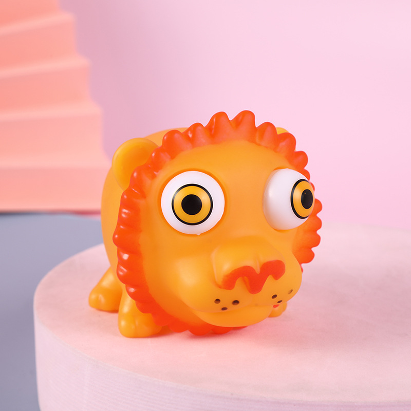 Picture of Cross-border cartoon factory direct decompression animal squeeze doll decompression pinch music stare eye vent toy