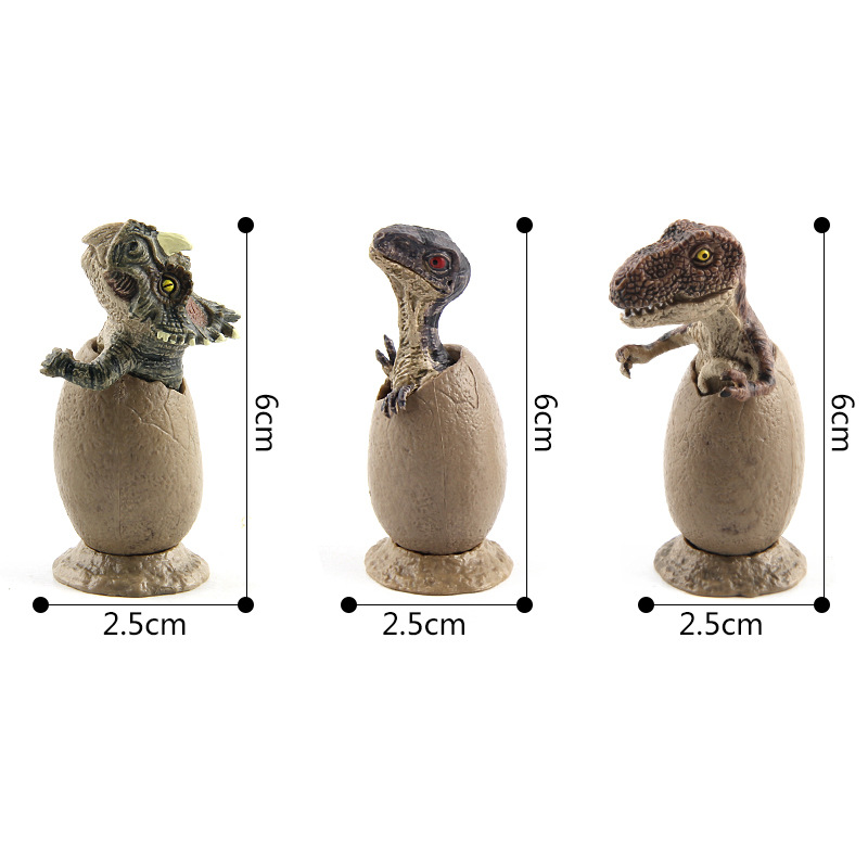 Picture of Foreign Trade Semi-Hatching Tyrannosaurus Triceratops Velociraptor Dinosaur Egg Combination with Base Model Ornament Factory Direct Sale