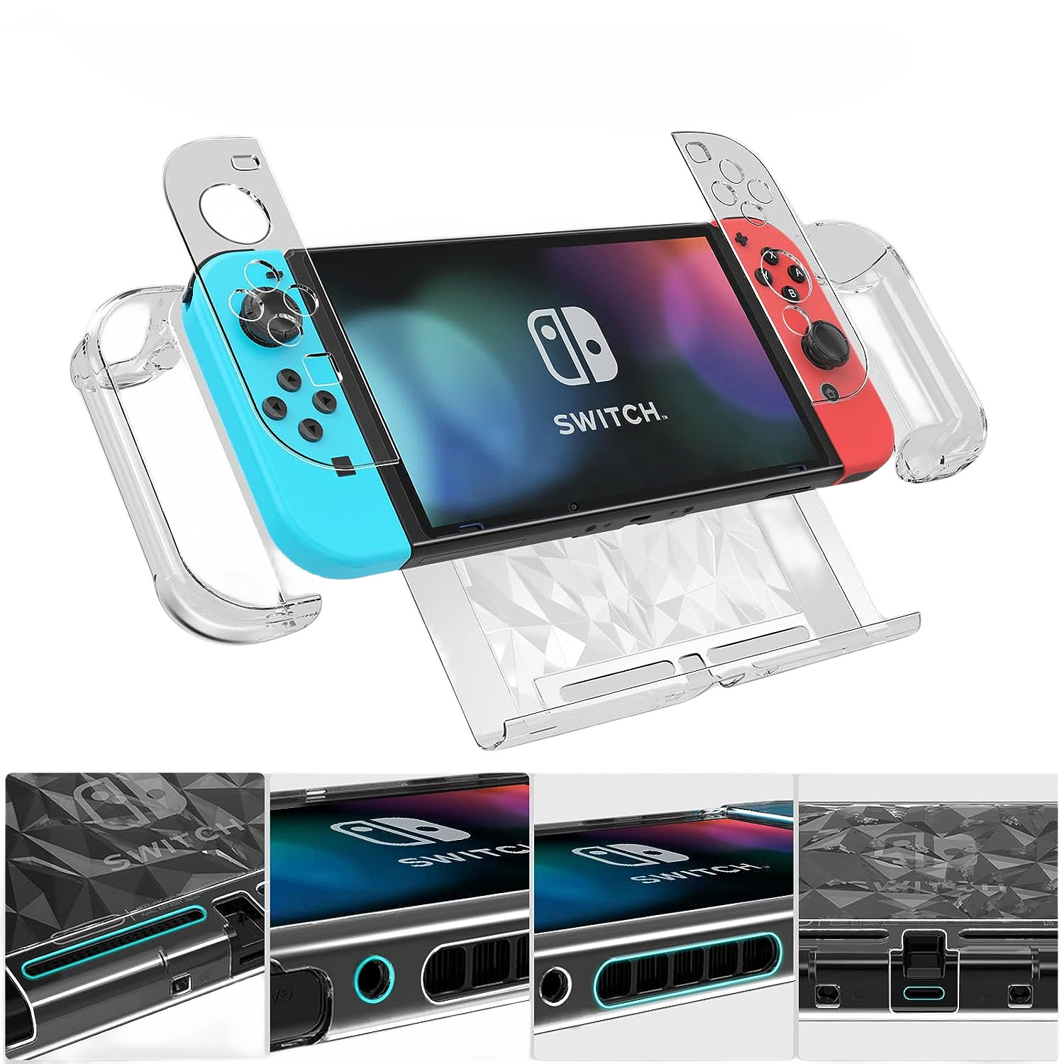 Picture of Suitable for Nintendo Switch Crystal Case Protective Case ns Game Machine Transparent PC Hard Case Protective Stone Pattern