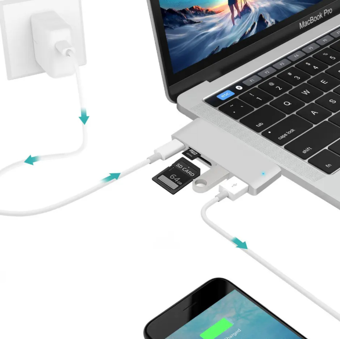 Picture of typechub hub mobile phone tablet macbook laptop all-in-one card reader usb docking station