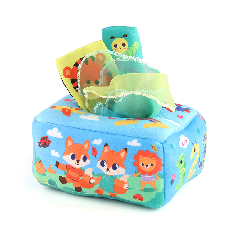 Picture of Amazon 12-piece Baby Cloth Book Tissue Box suit Animal Ocean Cloth Book Early Education Educational Baby Toys