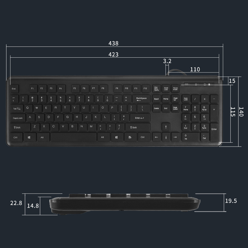 Picture of Star E K18 Waterproof Keyboard Office Wired Computer External Desktop Notebook General Industrial Integrated Keyboard