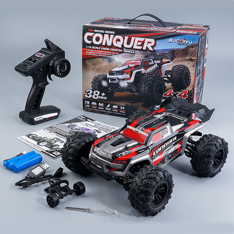Picture of 2.4g remote control high-speed car short pickup off-road model car 30A electric speed 38km H stepless speed change with lights