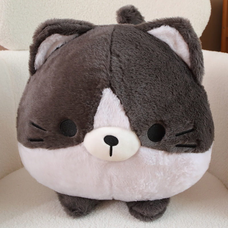 Picture of Bobby Bear Round Cute Soft Cute Three-color Cat Doll Rabbit Fur Pillow Doll Big Grip Doll Cross Border