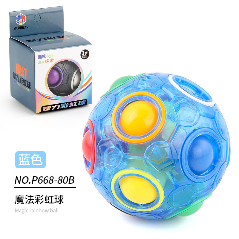 Picture of Cross-border Amazon Rainbow Ball Decompression Spinning Top Children's Educational Round Twelve-hole Mixed Color Magic Ball Toy