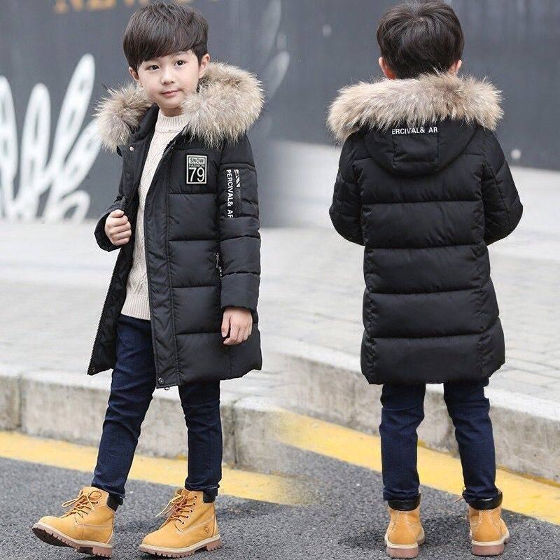 Picture of 2020 new children's clothing thickened medium and large children boys' cotton-padded down cotton-padded coat winter fashionable mid-length clothes