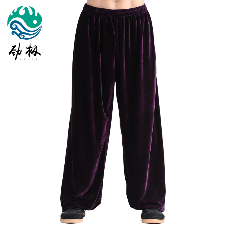 Picture of Big Sale Tai Chi Suit Men's Spring Gold Velvet Tai Chi Morning Practice Martial Arts Pants Women's Practice Pants Sports Performance Pants