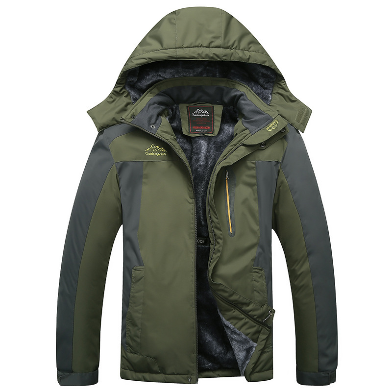 Picture of 2025 Amazon Warm Winter Cotton Outwear Export Wish Large Size Mountaineering Clothing Fleece-Lined Thickeneded Outdoor Jacket