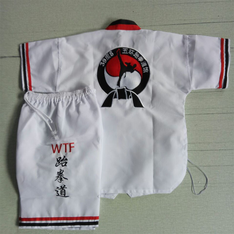 Picture of Pure Cotton Adult Taekwondo Uniforms, Children's Taekwondo Uniforms, Long-Sleeved Men's and Women's Short-Sleeved Taekwondo Clothing, Coach Uniforms