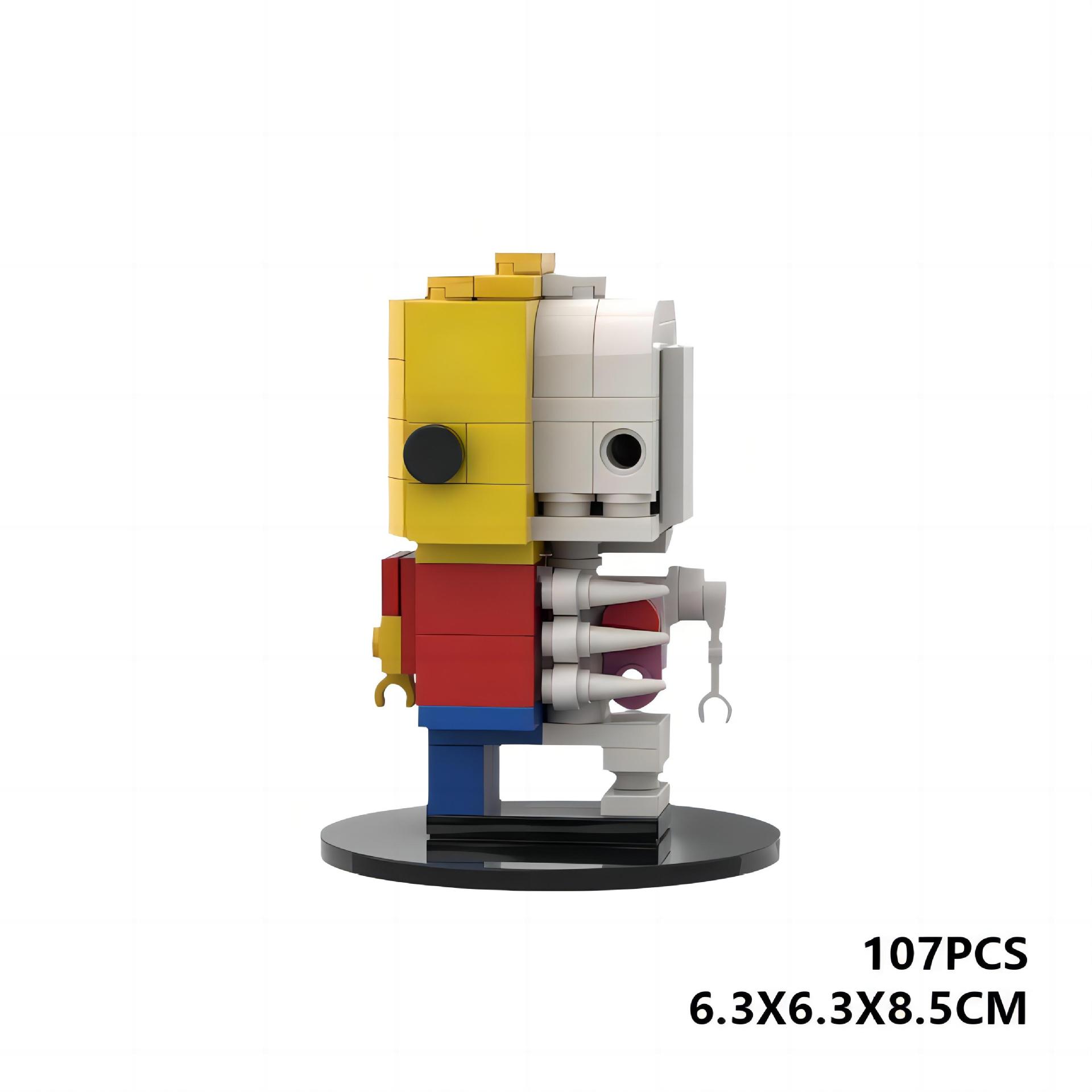Picture of MOC Building Block Toy Compatible with Lego Square Head Assembled Gift Undo Half-Planing Skull Little Man