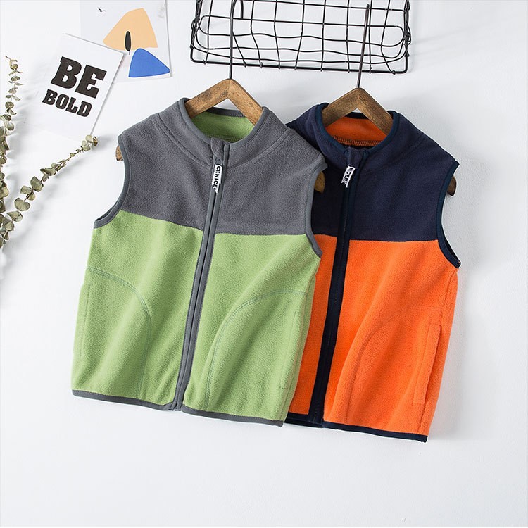 Children's Fleece Vest Spring and Autumn Thin Girls' Waistcoat Baby's Outer Wear Vest Fleece Vest Korean Style