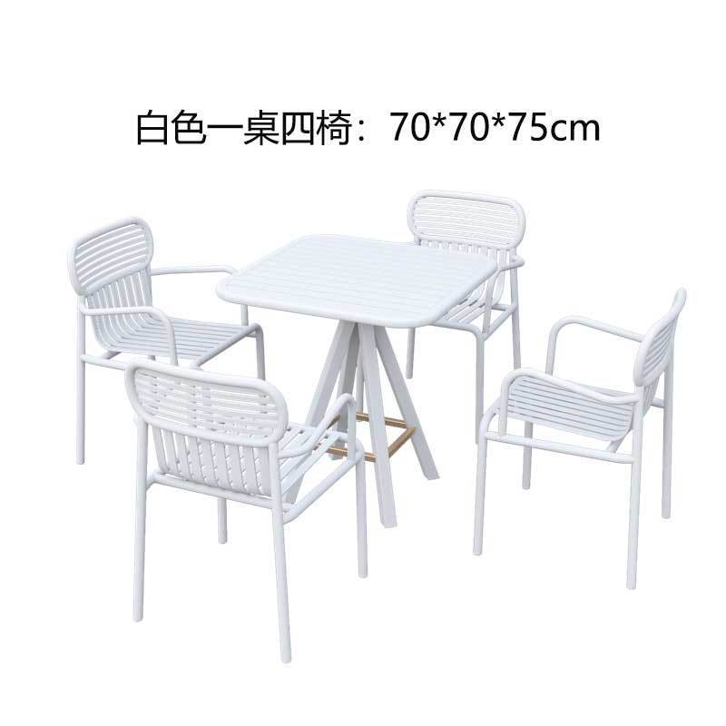 Picture of Outdoor Wrought Iron Courtyard Table and Chair Combination Cafe Internet Celebrity Metal Dining Table and Chairs Bar Industrial Style Outdoor Table and Chairs