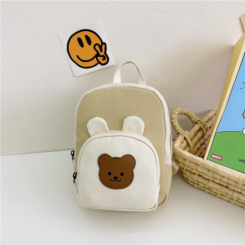 Picture of Cute Cartoon Children's Canvas Backpack New Korean Style Leisure Travel Small Backpack Boys and Girls Kindergarten School Bag