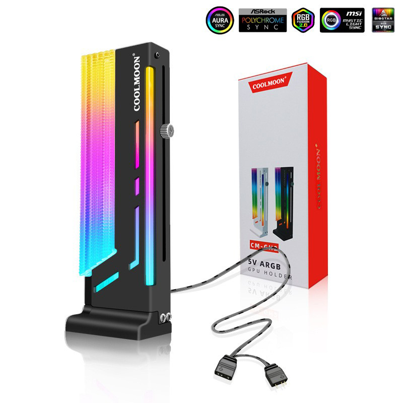 Picture of Computer graphics card companion fixed support desktop mini spiral retractable vertical magnetic suction graphics card bracket