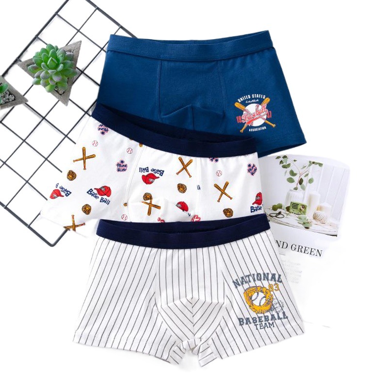 Children's underwear boys cotton 50 boxers boys boxer shorts cartoon medium and large children's Briefs boys