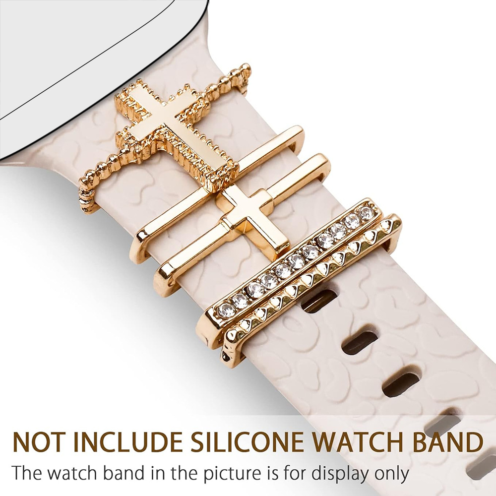 Picture of Apple Watch Watch Universal Silicone Strap Cross Decorative Ring for Apple Watch