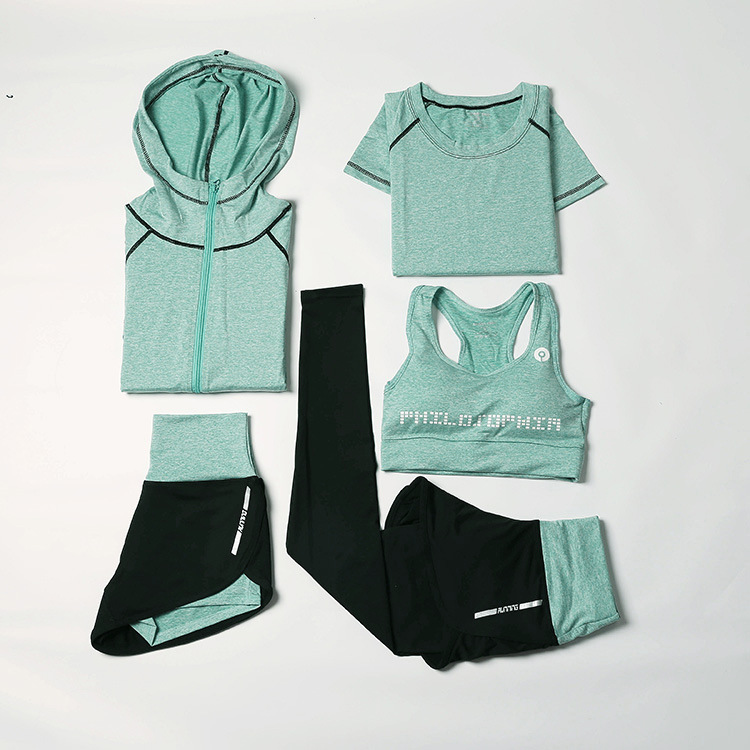 Picture of 2019 new yoga clothing suit tremolo explosion five-piece set of slim slim quick-drying clothing professional running sportswear