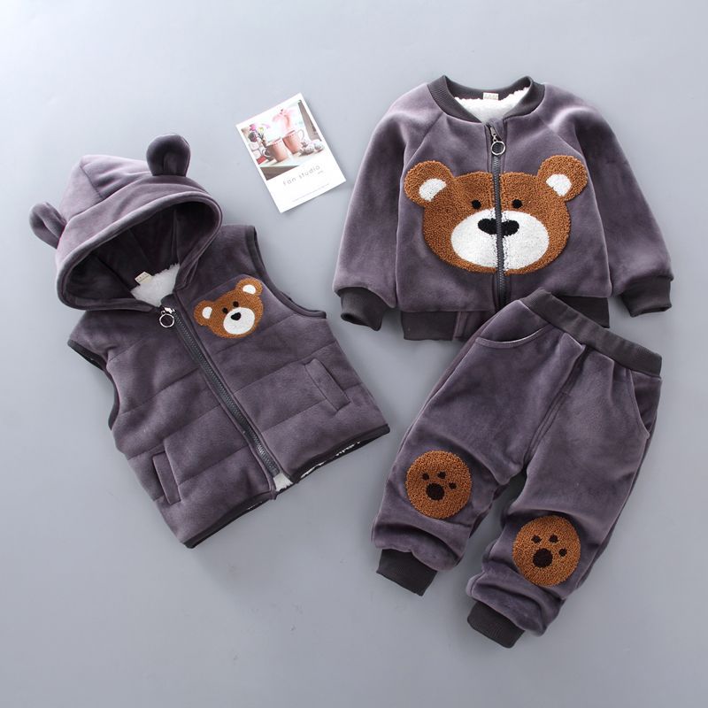 Picture of Children's Clothing Baby Girl's Clothes Autumn and Winter Western Style 2022 New Winter Clothing Women's Children's Clothing Plus Velvet Thickened Winter Three-piece Set