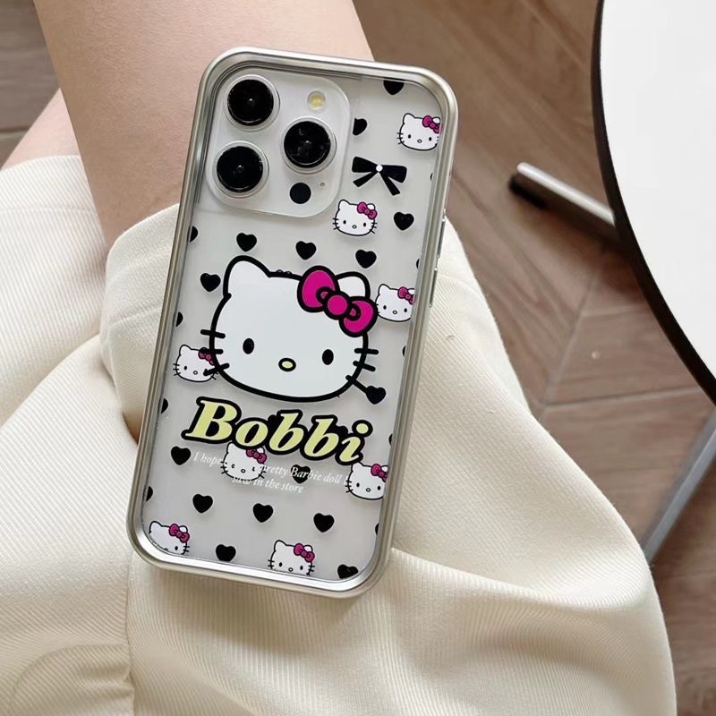 Picture of Black Heart Hello Kitty Suitable for 15 Apple 14promax Mobile Phone Case iPhone13 New 12 All-inclusive 11pro