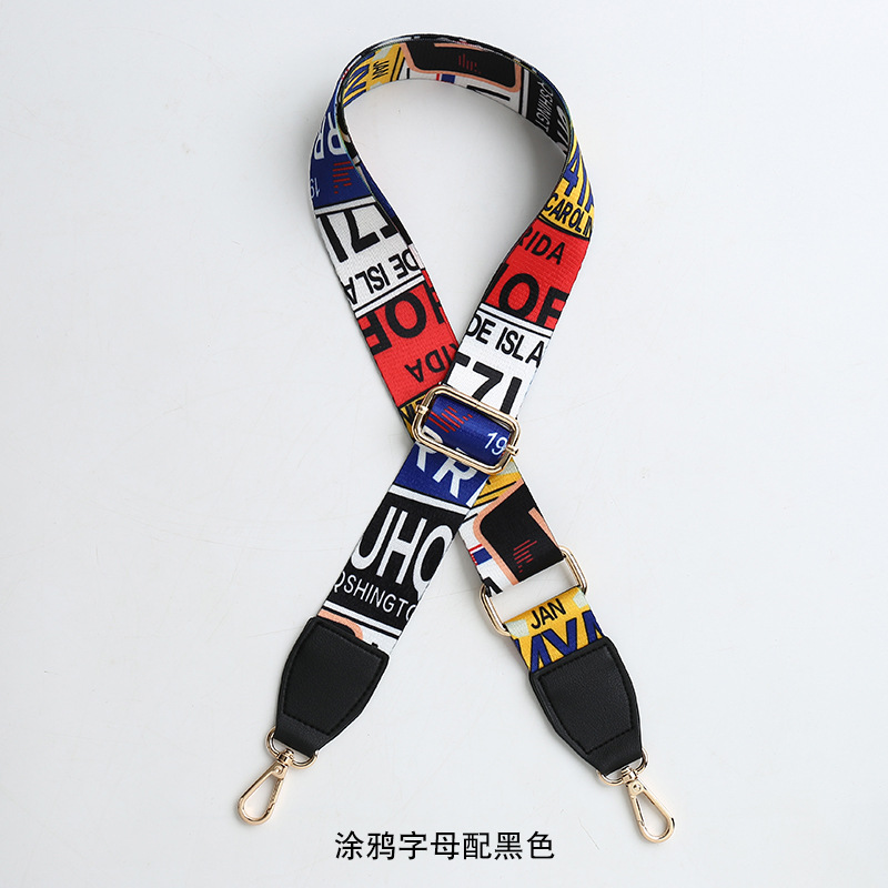 Picture of Bag shoulder strap crossbody strap adjustable widened shoulder strap leather printed nylon bag strap