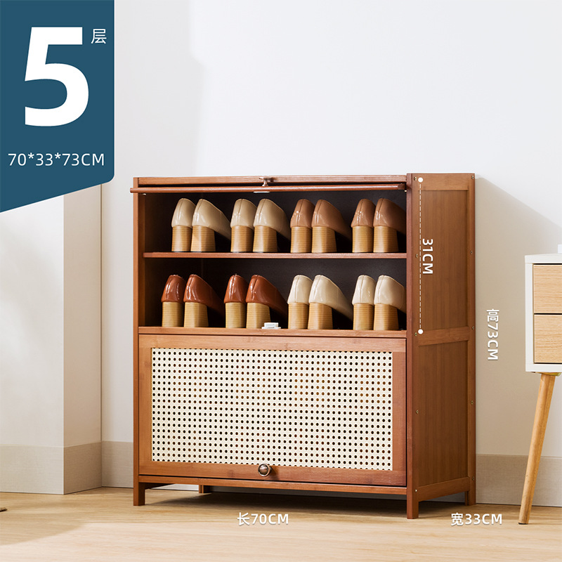 Picture of Rattan-like Shoe Cabinet Household Door Simple Shoe Rack Economical Storage Indoor Good-looking Storage Multi-layer Dustproof Dormitory