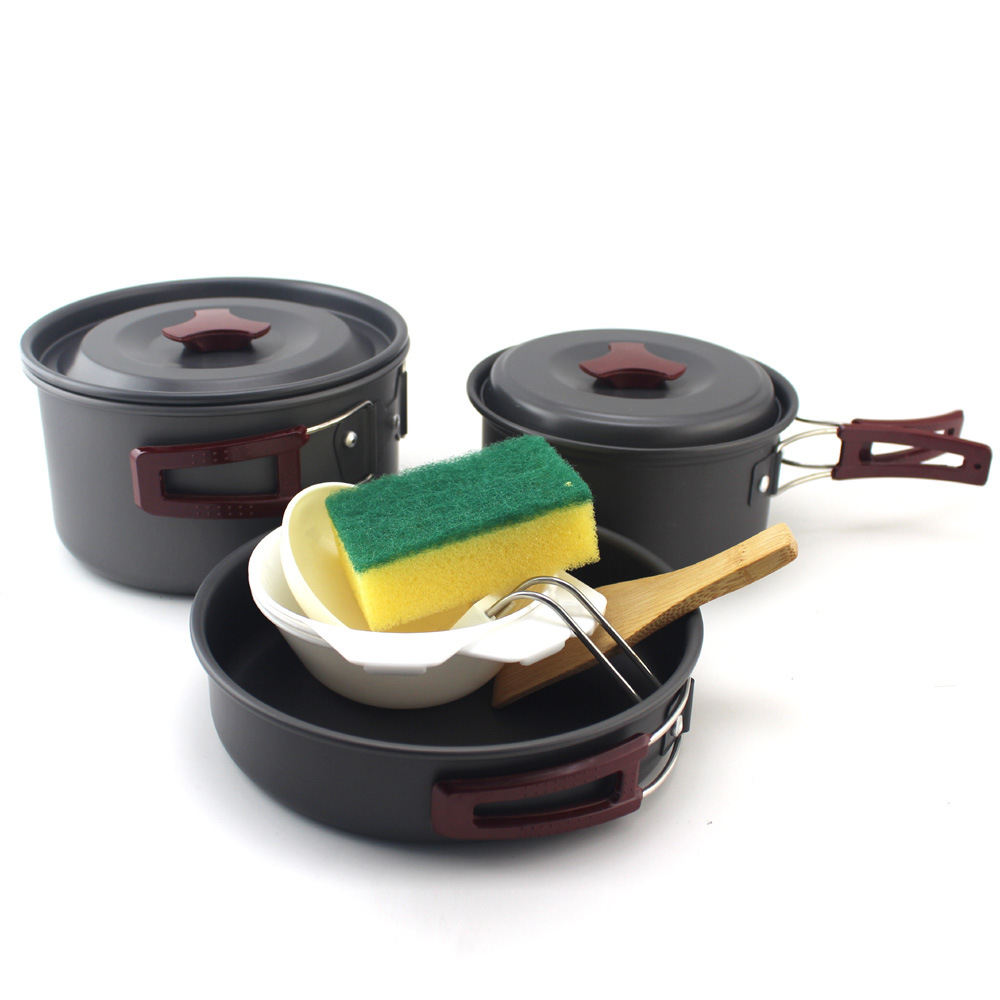 Picture of High quality camping set pot portable combination set pot outdoor set pot barbecue set pot for 2-3 people