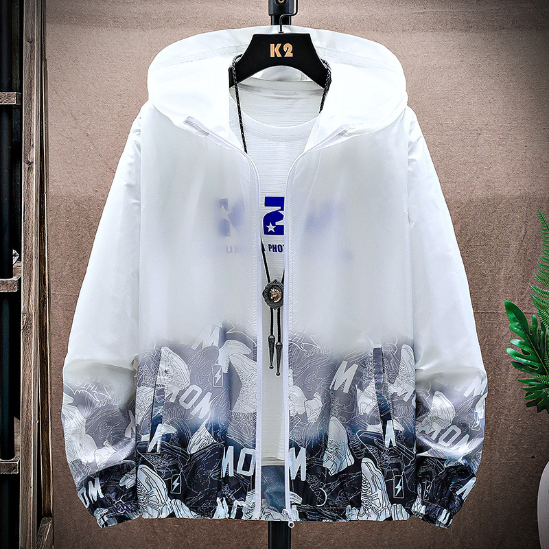 Picture of New summer sun protection clothing men's lightweight breathable hooded gradient skin clothing Outdoor Fishing Couple sun protection clothing women