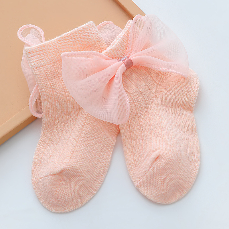 Picture of Baby Princess Socks Korean Fashion Girl Socks Children's Lace Socks Lace Bow Baby Cotton Socks Full Moon Photo