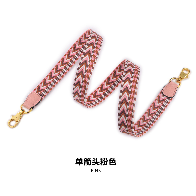 Picture of MHS-F-33 Single Arrow Pattern Wide Shoulder Strap with Litchi Pattern Strap High-end Canvas Patchwork Bag Shoulder Strap Accessories