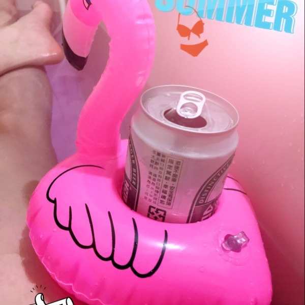 Hot water inflatable toy flamingo watermelon loop donut mini coasters photo match artifact wholesale
