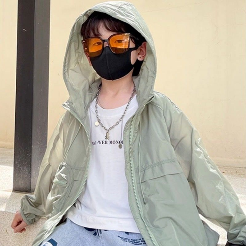 Boys' Thin Sun Protection Clothing Summer 2023 New Style Coat UV Protection Medium and Big Children's Korean Fashionable Loose Top