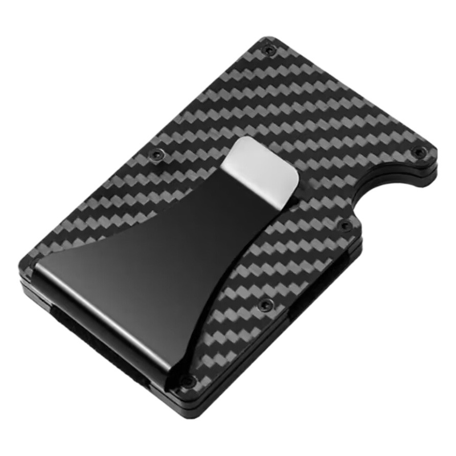 in stock Real Carbon Fiber Card Holder RFID Anti-theft Brush Metal Card Holder Ultra-thin Men's Simple EdC Wallet Wallet
