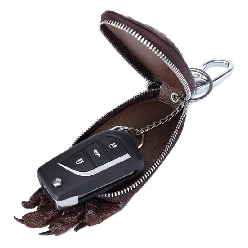 Real crocodile skin key bag crocodile claw key chain men and women leather car lock key bag business car trinkets