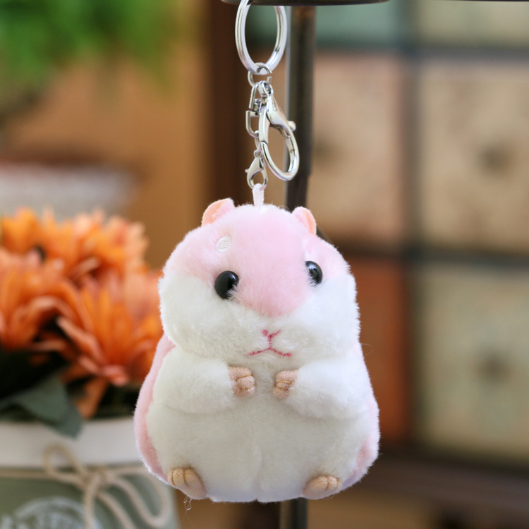 Picture of 2020 Year of the Rat Mascot Little Mouse Pendant Cute Soft Hamster Keychain Bag Stuffed Doll Doll