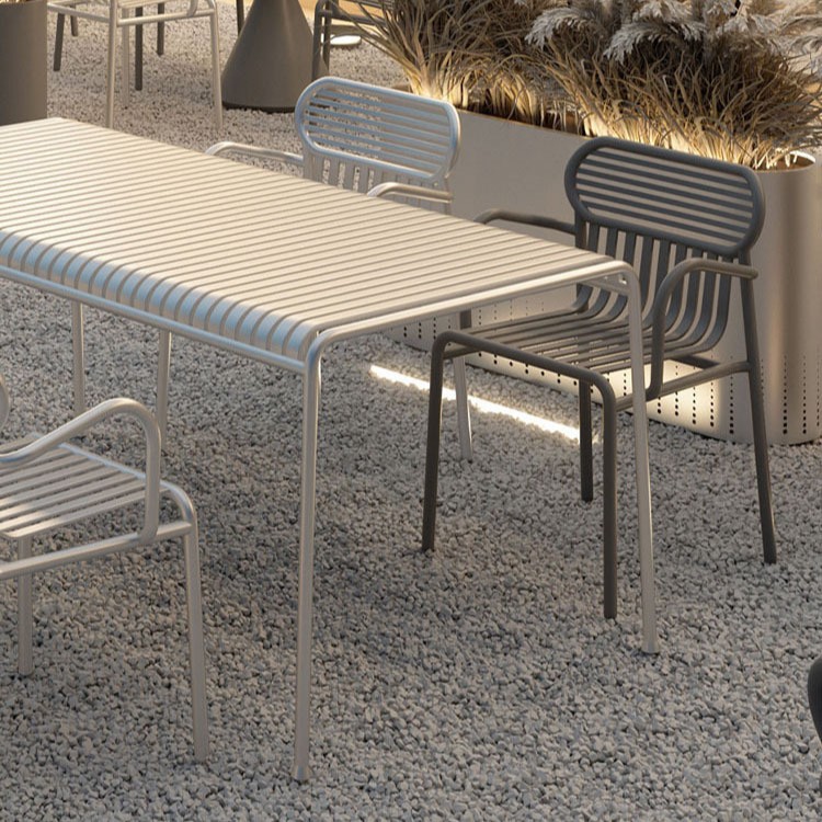 Picture of Internet Celebrity Courtyard Outdoor Tables and Chairs Commercial Restaurant Milk Tea Shop Outdoor Seat Table Balcony Open-Air Table and Chair Set