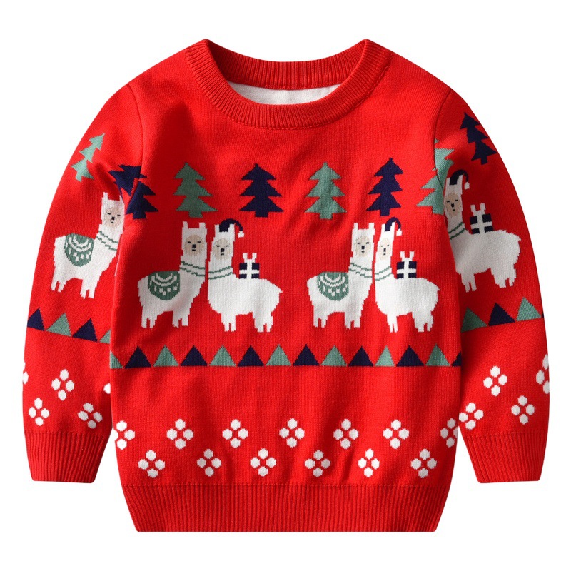 European and American girls New Christmas sweater children's clothing children's autumn and winter round neck sweater boys pullover Amazon
