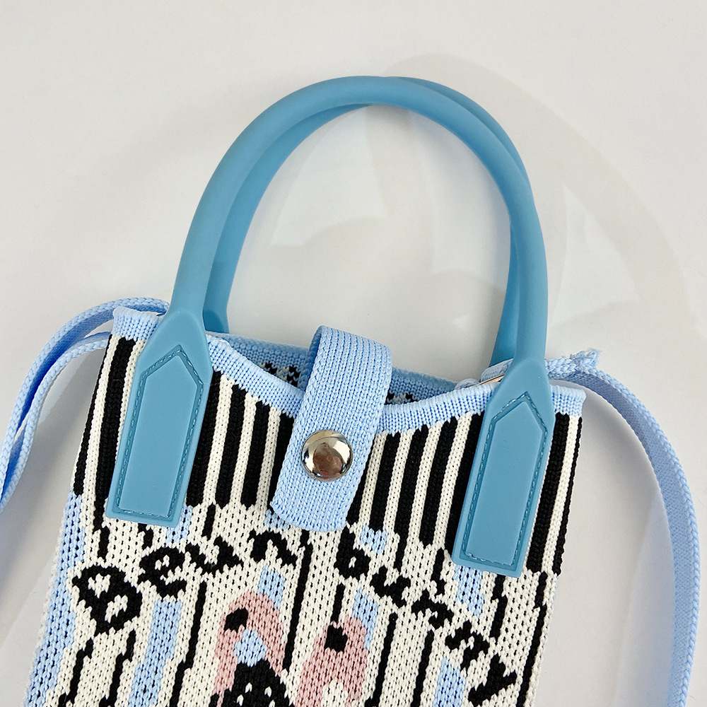 Picture of Shoulder Crossbody Mobile Phone Bag Cute Knitted Hand Bag Cartoon Large Capacity All-match Coin Purse Handbag Wholesale