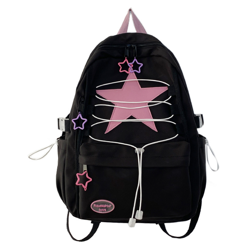 Picture of New Pink Star Strap Casual Class Student Backpack Fashion Large Capacity Campus Casual Backpack