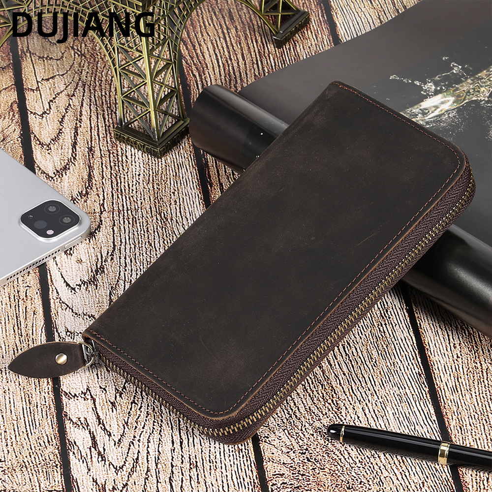 Picture of Cross-Border Retro Crazy Horse Leather Wallet Men's Rfid Business Long High-End Clutch Bag Genuine Leather Wallet Men's Wallet