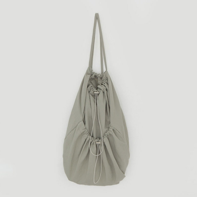 Picture of South Korea casual nylon large capacity student backpack simple Joker drawstring solid color canvas backpack wholesale
