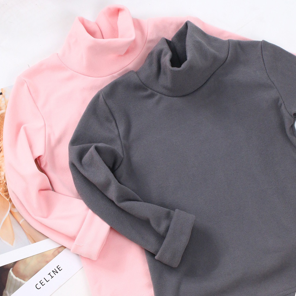 Picture of Autumn and Winter New Style German Velvet Kidsren's Half Turtleneck Bottoming Shirt Pure Color Boys and Girls Baby Thermal Intimates Dropshipping