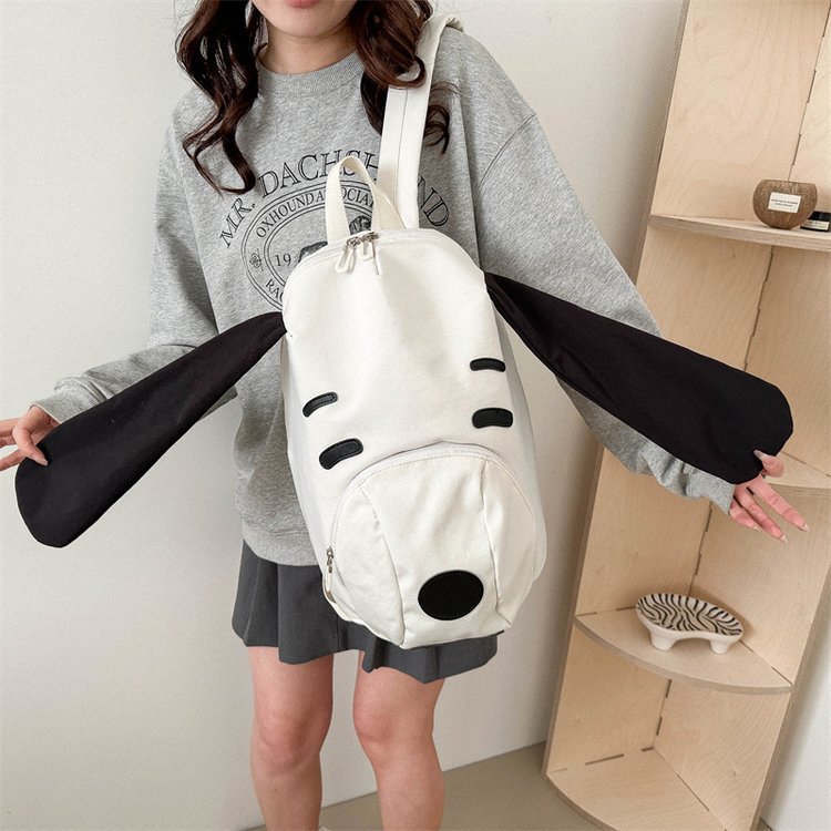 2024 New Korean style student school bag cartoon simple large capacity schoolbag cute girl canvas backpack