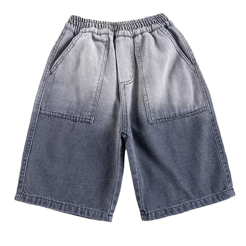 Picture of Boys' Cropped Pants Boys' Shorts Loose Children's Shorts Teenagers Kids Pants Wearing Western-style All-match Gradient