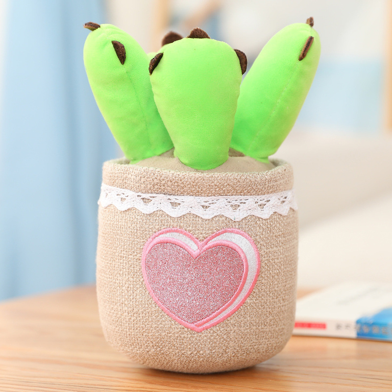 Picture of Mushroom Fleshy Tulip Green Plant Potted Plant Ornaments Cloth Doll Amazon Plush Toy Doll Cross Border Doll