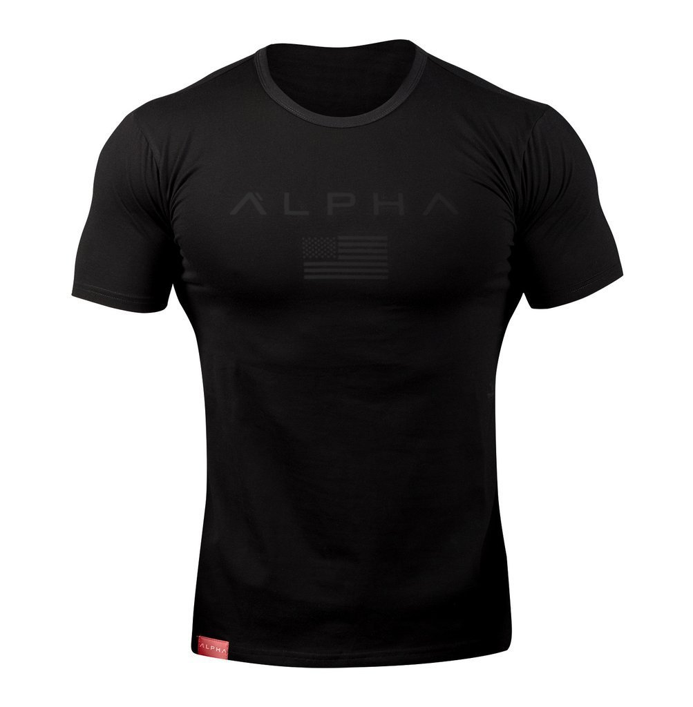 Picture of Muscle Fitness European and American Summer Round Neck Sports T-shirt Men's Short Sleeve Fitness Running Training Clothing alpha Short Sleeve