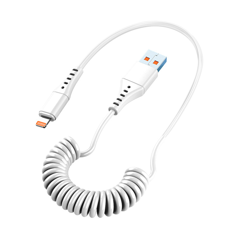 Picture of 6A Super Fast Charge 120W Applicable to Huawei Apple OP Xiaomi Car Data Cable Telescopic Flash Charge Android Type-c
