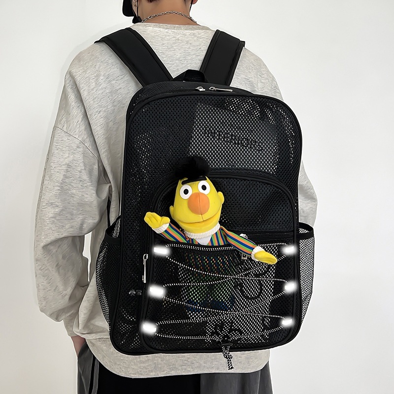 Picture of Schoolbag Women's Large Capacity Backpack Male Students Handsome Schoolbag High School Junior High School Students Back Travel Back
